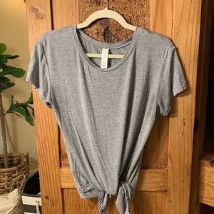 Grey T-shirt with tie, size Small